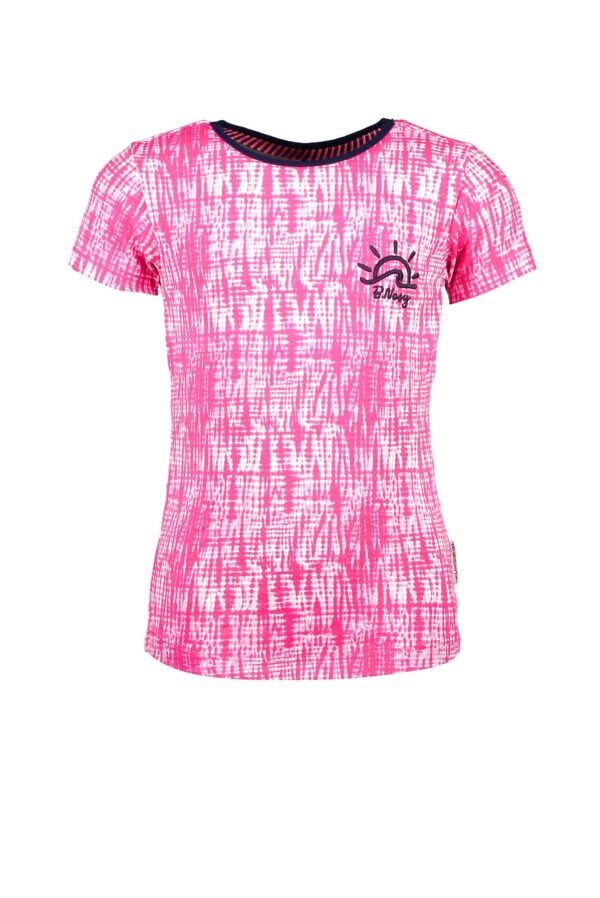 B.Nosy Meisjes t-shirt - Beetroot tie dye