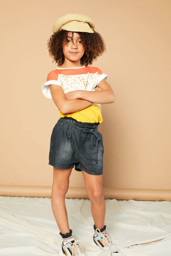 NoNo Meisjes short denim - Sally - Antraciet