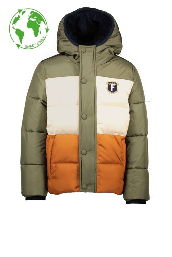 Like Flo Jongens winterjas colourblock - Army