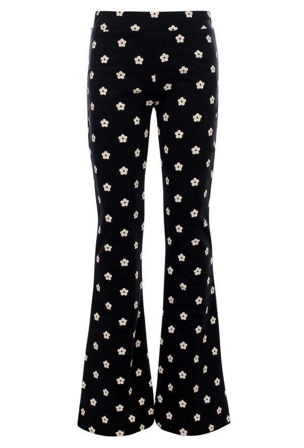 LOOXS 10sixteen Meisjes flair broek bloemen - Zwart