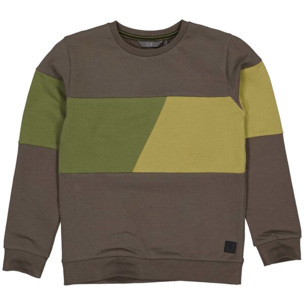 LEVV Little Jongens sweater - Bijs - Groen grijs